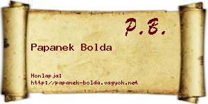 Papanek Bolda névjegykártya
